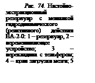 подпись: рис. 74. настойно-экстракционный резервуар с мешалкой гидродинамического (реактивного) действия ва-2-0: 1 – резервуар, 2 – перемешивающее устройство; 3 – перекладина с тельфером; 4 – кран загрузки мезги; 5 – центробежный насос.